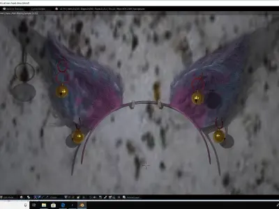 Cat furry cat ear headband 3D model