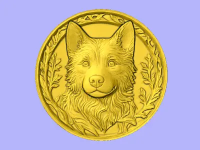 CACHORRO COM MOLDURA RELIEF  3D model