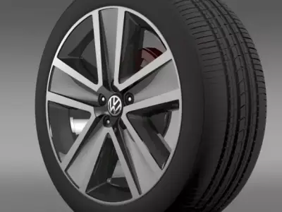 VW CrossPolo 2011 wheel 3D model