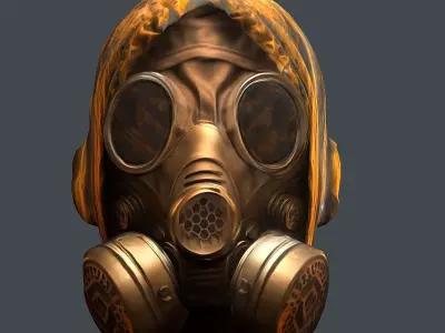 Gas mask helmet 3d model military combat Low-poly 3D model Low-poly 3D model 6