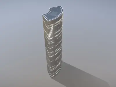 Building Frankfurt Skyper Low-poly 3D model