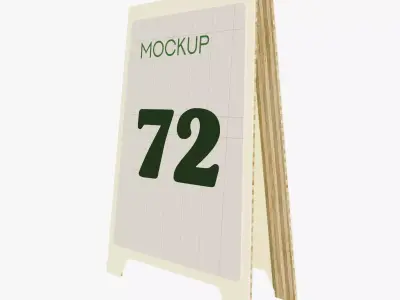 Sidewalk Folding Billboard 3D Model Low-poly 3D model