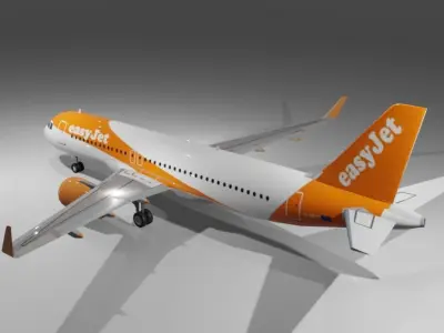 Easyjet a320neo 3D model Low-poly 3D model