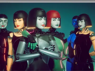 cyberpunk - Cyber Girl Low-poly 3D model