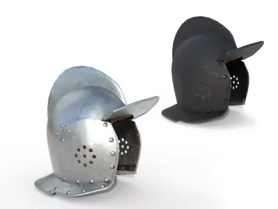 German burgonet helmet Low-poly 3D model