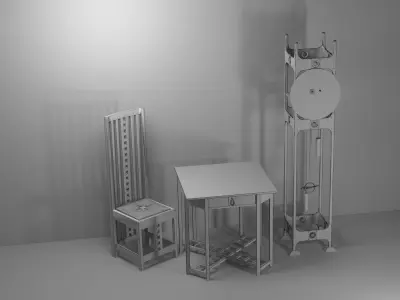 Furniture set in Glasgo-style 3D model