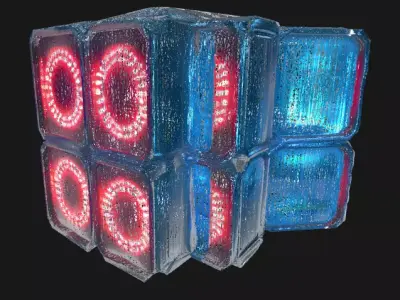Cyberpunk Industrial Wall Light Low-poly 3D model