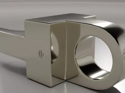 Latch stainless steel toilet seat 3D model