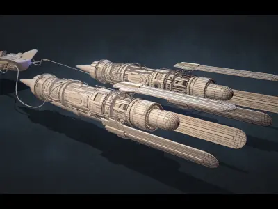 Anakin Podracer from Star Wars - Episode 1 - The Phantom Menace Low-poly 3D model
