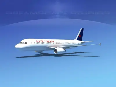 Airbus A320 LP Air Canada 2 Low-poly 3D model