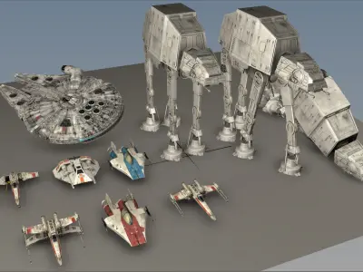 Ultimate Game Ready Star Wars Vehicles Collection Low-poly 3D model