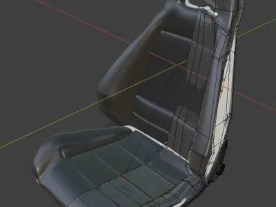 Basic car seat concept design 3D model Low-poly 3D model