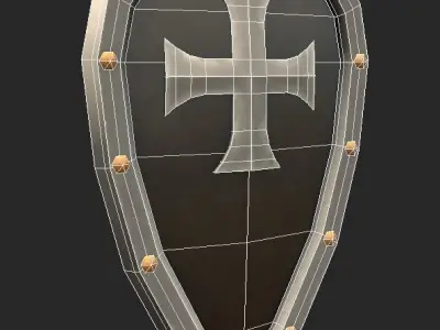 Medieval Knight Shield Low-poly 3D model