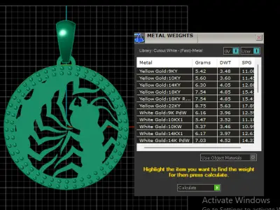 ZODIAC INSECT PENDANT 3D PRINTABLE MODEL 3D print model