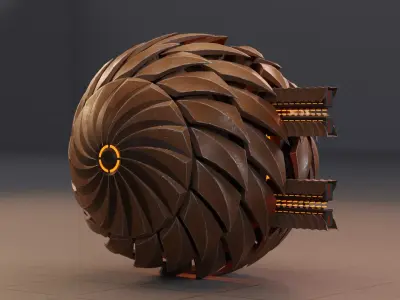 Sphere Robot - SBot-02 Low-poly 3D model