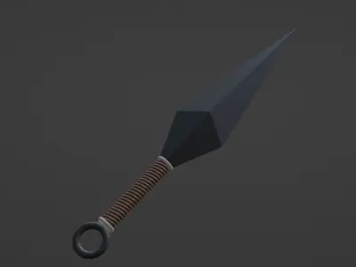 Kunai 3D sword Free low-poly 3D model