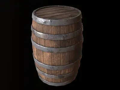 Barrel - PBR Game Ready wooden Low-poly 3D model