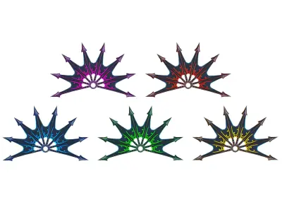 a Set of Fan Weapons Low-poly 3D model