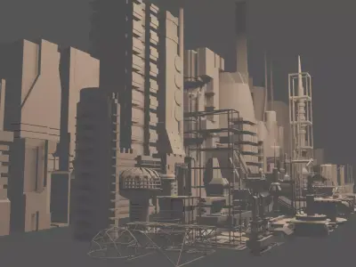 100 SCI-FI KITBASH SET Low-poly 3D model