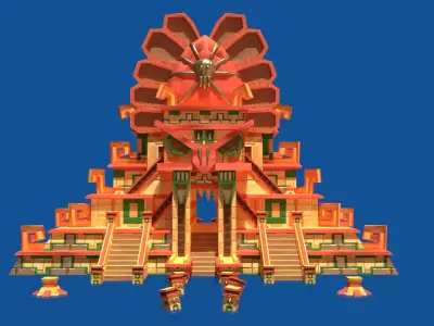 Stylized Incan Temple Low-poly 3D model