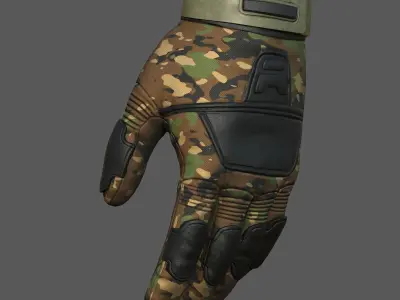 Gloves Sci-fi fantasy human protection camouflage  military  Low-poly 3D model