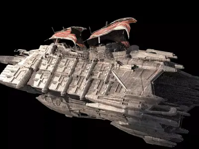 Hutt Desert Sail Barge carrier 2  3D model