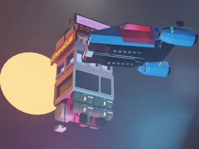 Flying car Free 3D model