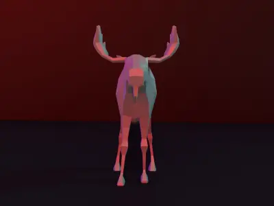 Low Poly Moose Free low-poly 3D model