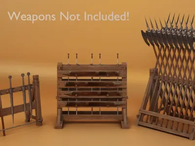 Medieval Weapon Racks Free low-poly 3D model