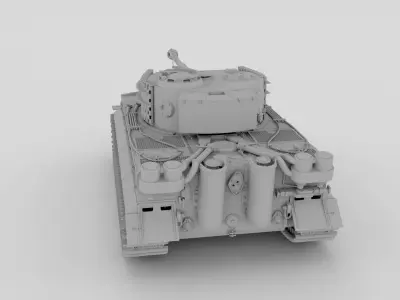 Fully built Panzer Tiger Tank Late 1944 Clay 3D model