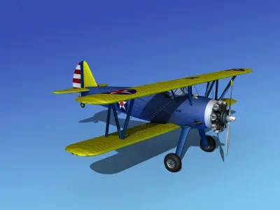 Stearman PT-17 Kaydet Trainer V02 3D model