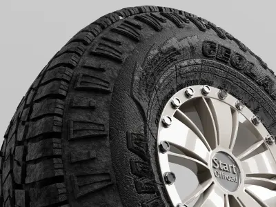 car tire off-road 3D model