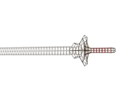 Low Poly Fantasy Sword R-Two For Cute Game Low-poly 3D model