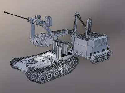 Military Tank Vehicle Robot Loader 3D model