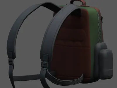 Backpack military combat soldier armor scifi Generic camp Low-poly 3D model