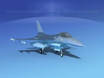 Gen Dyn F-16A Falcon UAE 3D model