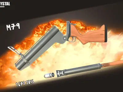 Low Poly Guns Pack Low-poly 3D model