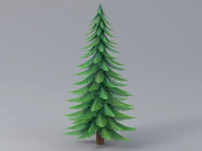 Cartoon Fir Tree 01 3D model
