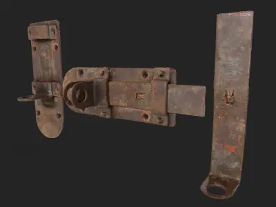Door Latch Low-poly 3D model