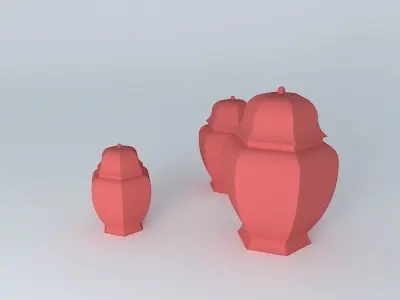 potiches Chinese chinese urns garnish Free 3D model