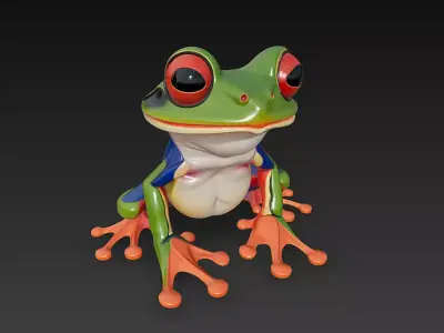 Frog Poisonous Realistic 3D Model Basic - Low Poly Realistic Low-poly 3D model