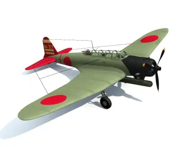 Nakajima B5N Kate Japanese Bomber 3D model