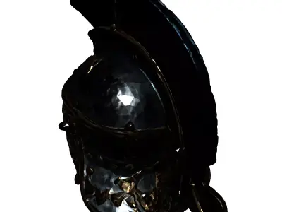 Roman Centurion Helmet with Crest Low-poly 3D model