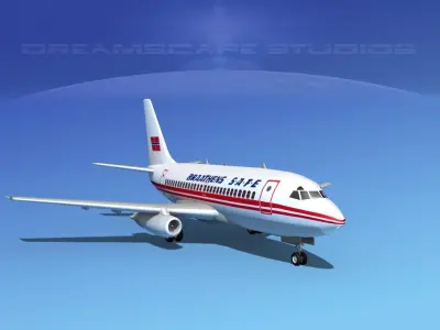 Boeing 737-100 Braathens 3D model