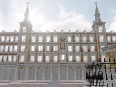 MayorSquare of Madrid Low-poly 3D model