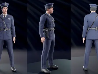 Policeman Low-poly 3D model