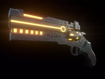 sci-fi gun - LOW POLY Low-poly 3D model