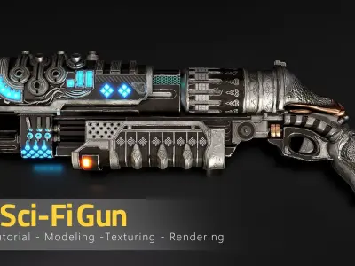 Old Sci-Fi Gun - Tutorial Full Process 3D model