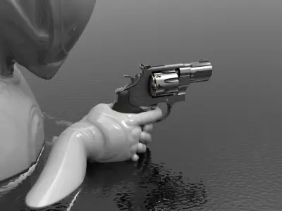 Revolver Pistol Fps - Tps Low-poly 3D model