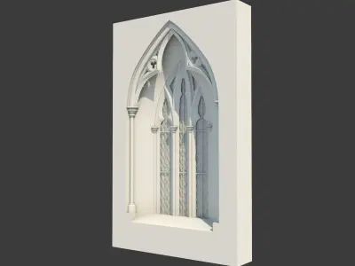 Medieval Gothic Window 03 3D model